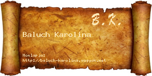 Baluch Karolina névjegykártya